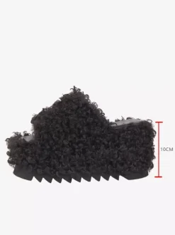 Sandales gothiques Lolita à bout rond en cuir PU noir style Lolita à talon épais chaussures d'été