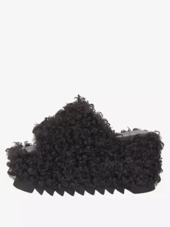 Sandales gothiques Lolita à bout rond en cuir PU noir style Lolita à talon épais chaussures d'été