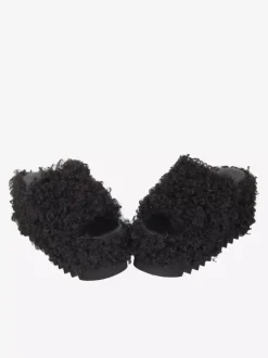 Sandales gothiques Lolita à bout rond en cuir PU noir style Lolita à talon épais chaussures d'été