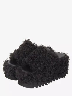 Sandales gothiques Lolita à bout rond en cuir PU noir style Lolita à talon épais chaussures d'été