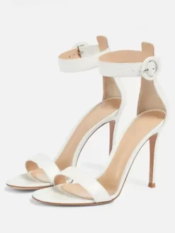 Sandales habillées noires à bout ouvert talon aiguille bride à la cheville chaussures de soirée