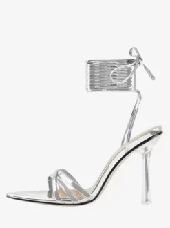 Sandales à lacets noires chaussures habillées à talons hauts bride