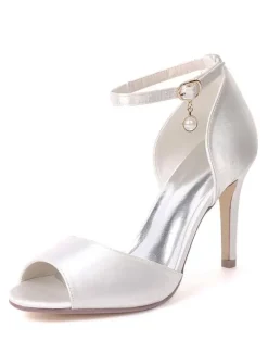 Sandales mariée à bout ouvert à talon haut avec boucle Sandales femme