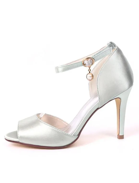 Sandales mariée à bout ouvert à talon haut avec boucle Sandales femme