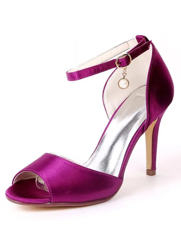 Sandales mariée à bout ouvert à talon haut avec boucle Sandales femme