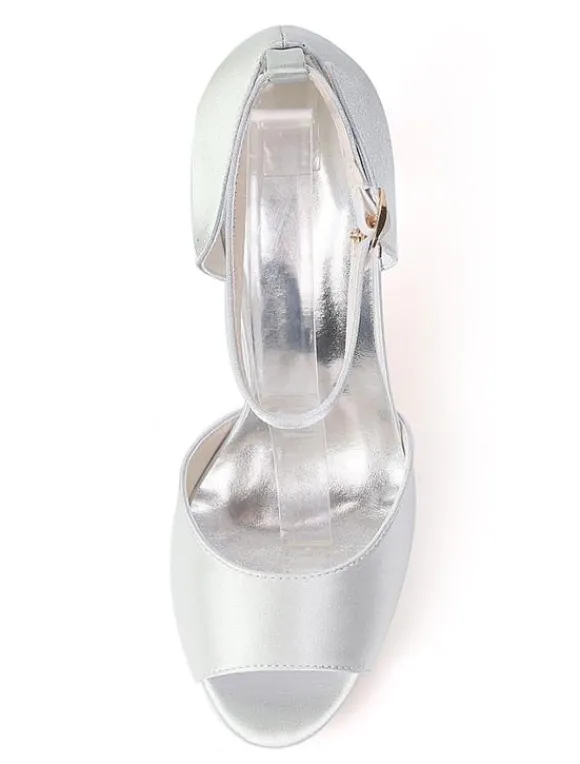 Sandales mariée à bout ouvert à talon haut avec boucle Sandales femme