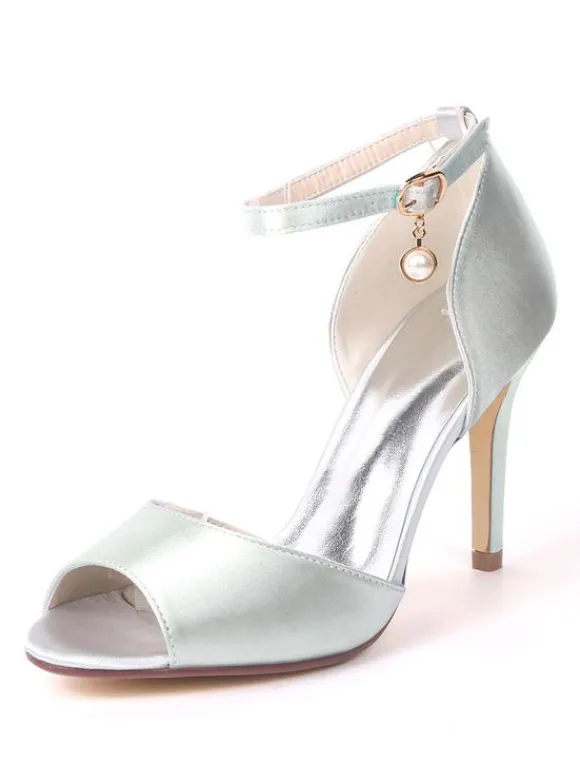 Sandales mariée à bout ouvert à talon haut avec boucle Sandales femme