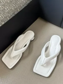Sandales noires à talon épais et sans talon pour femmes