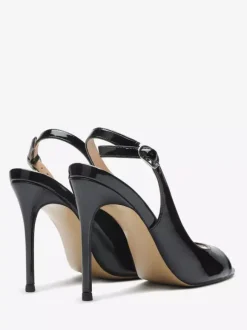 Sandales noires à talons hauts bout ouvert et talon aiguille chaussures habillées