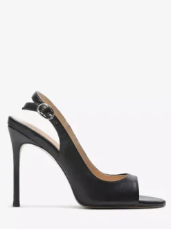 Sandales noires à talons hauts bout ouvert et talon aiguille chaussures habillées