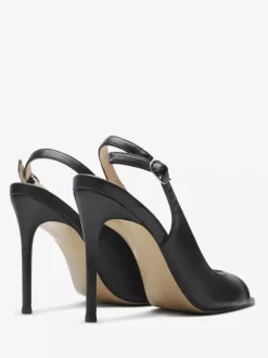 Sandales noires à talons hauts bout ouvert et talon aiguille chaussures habillées