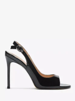 Sandales noires à talons hauts bout ouvert et talon aiguille chaussures habillées
