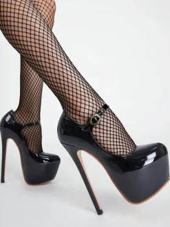Sandales Sexy avec Plateforme à Talons Hauts avec Bout Rond Unicolore