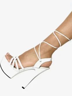 Sandales sexy femme talon haut plateforme à lanière