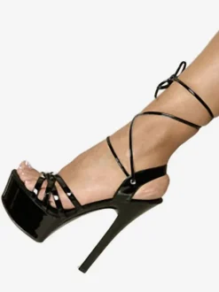 Sandales sexy femme talon haut plateforme à lanière