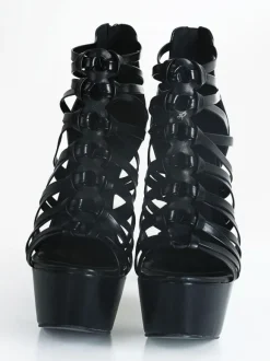 Sandales sexy femme talon haut plateforme à zip