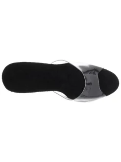 Sandales sexy pour femme rouge PVC supérieur bout ouvert talon aiguille ciel mules à talons hauts