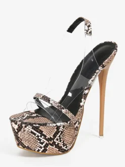 Sandales sexy pour femmes plateforme bout ouvert talon aiguille chaussures sexy