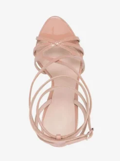 Sandales sexy pour femmes plateforme noire bout ouvert lanières talons hauts