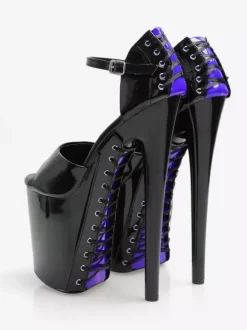 Sandales Sexy à Talons Hauts Cuir PU Vert Herbe Bout Rond Chaussures Sexy