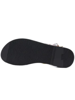 Sandales spartiates noires Boucle à bout rond en cuir PU Bottes d'été noires Sandales spartiates