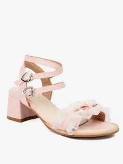 Sandales Sweet Lolita avec n艙uds roses chaussures d'été en cuir PU à bout rond