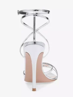 Sandales à talon pour femmes bout pointu talon aiguille sandales en PU verni