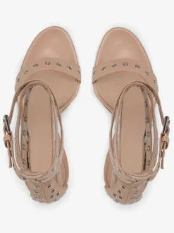 Sandales À Talons Hauts Aigus Abricot En Daim Bride Croisé Et Découpé Chaussures Femme