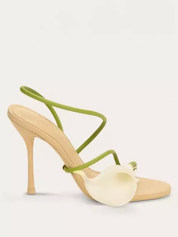 Sandales à talons hauts bout ouvert à brides chaussures de soirée pour femmes