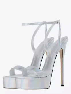 Sandales à talons hauts dorées à plateforme et bout ouvert chaussures sexy à talons hauts