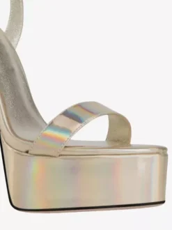 Sandales à talons hauts dorées à plateforme et bout ouvert chaussures sexy à talons hauts