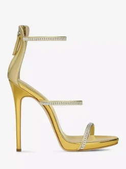 Sandales à talons hauts pour femmes ornées de strass et de brides à talons aiguilles chaussures de soirée