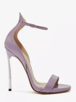 Sandales à talons hauts violettes pour femmes bout ouvert talons aiguilles chaussures de soirée
