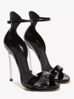 Sandales à talons hauts violettes pour femmes bout ouvert talons aiguilles chaussures de soirée