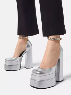 Sandales À Talons Pour Femmes À Bout Rond Talon Bottier Chaussures Cuir PU