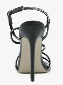 Sandales à talons pour femmes Peep Toe Talon aiguille Sandales PU Cuir
