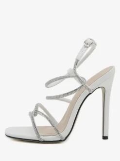 Sandales à talons pour femmes Peep Toe Talon aiguille Sandales PU Cuir