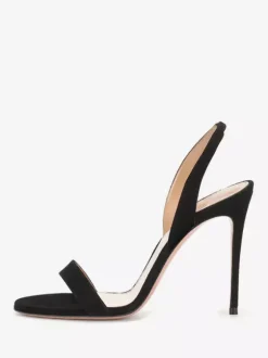 Sandales à talons pour femmes Sandales à talons aiguilles à bout ouvert en daim