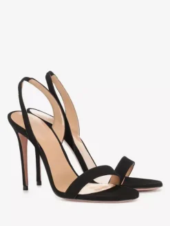 Sandales à talons pour femmes Sandales à talons aiguilles à bout ouvert en daim