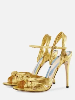 Sandales À Talons Pour Femmes Sandales À Bout Ouvert Talon Aiguille Cuir PU