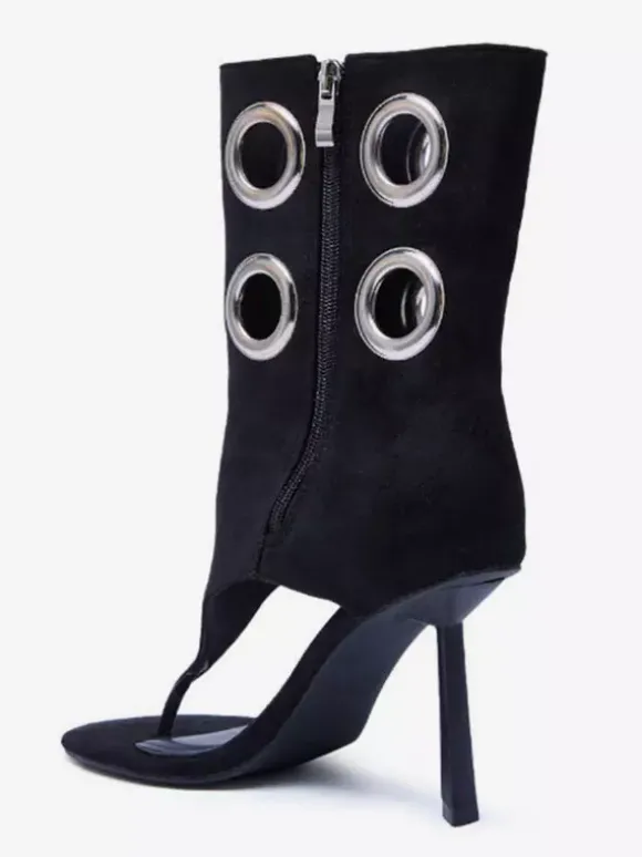 Sandales tongs pour femmes bottines à talons hauts et boucle