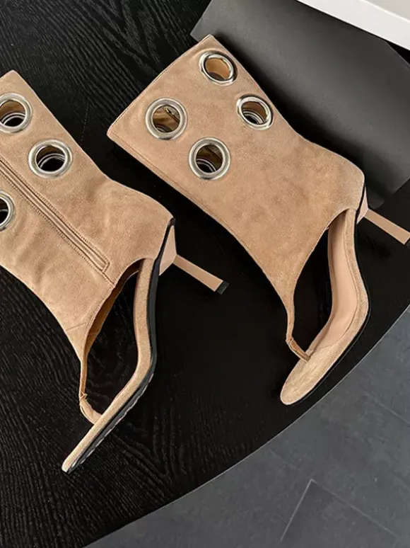 Sandales tongs pour femmes bottines à talons hauts et boucle