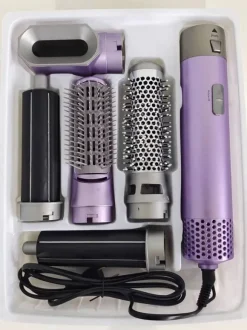 Sèche-cheveux professionnel 5 en 1 ensemble de brosses à friser bigoudi outil de coiffure