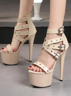 Sexy Chaussures Plateforme Talon Haut À Lacets Noires