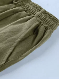 Short cargo de plage pour homme taille élastique short d'été léger avec poches