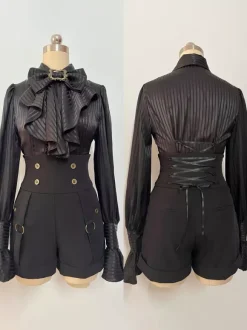 Short Lolita droit noir style bloomer gothique Lolita