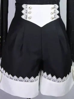 Short Bloomers Gothiques Lolita Pantalon Lolita Droit En Dentelle Noire