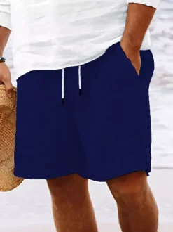 Short décontracté pour homme avec cordon de serrage à la taille short de plage d'été léger