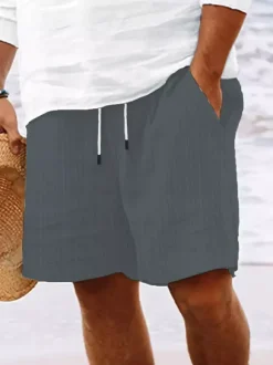 Short décontracté pour homme avec cordon de serrage à la taille short de plage d'été léger