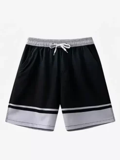 Short de plage pour homme coupe ample grande taille short de bain d'été longueur genou séchage rapide